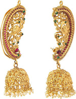 Thumbnail for Jewel City Exquisite Gold-Plated Peacock Jhumka Earrings with Ruby and Emerald Accents