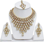 Thumbnail for Jewel City Luxurious Gold-Plated Kundan Choker Necklace Set with Maang Tikka and Earrings