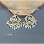 Thumbnail for Jewel City Exquisite Kundan-Inspired Chandelier Earrings with Pearl and White Accents
