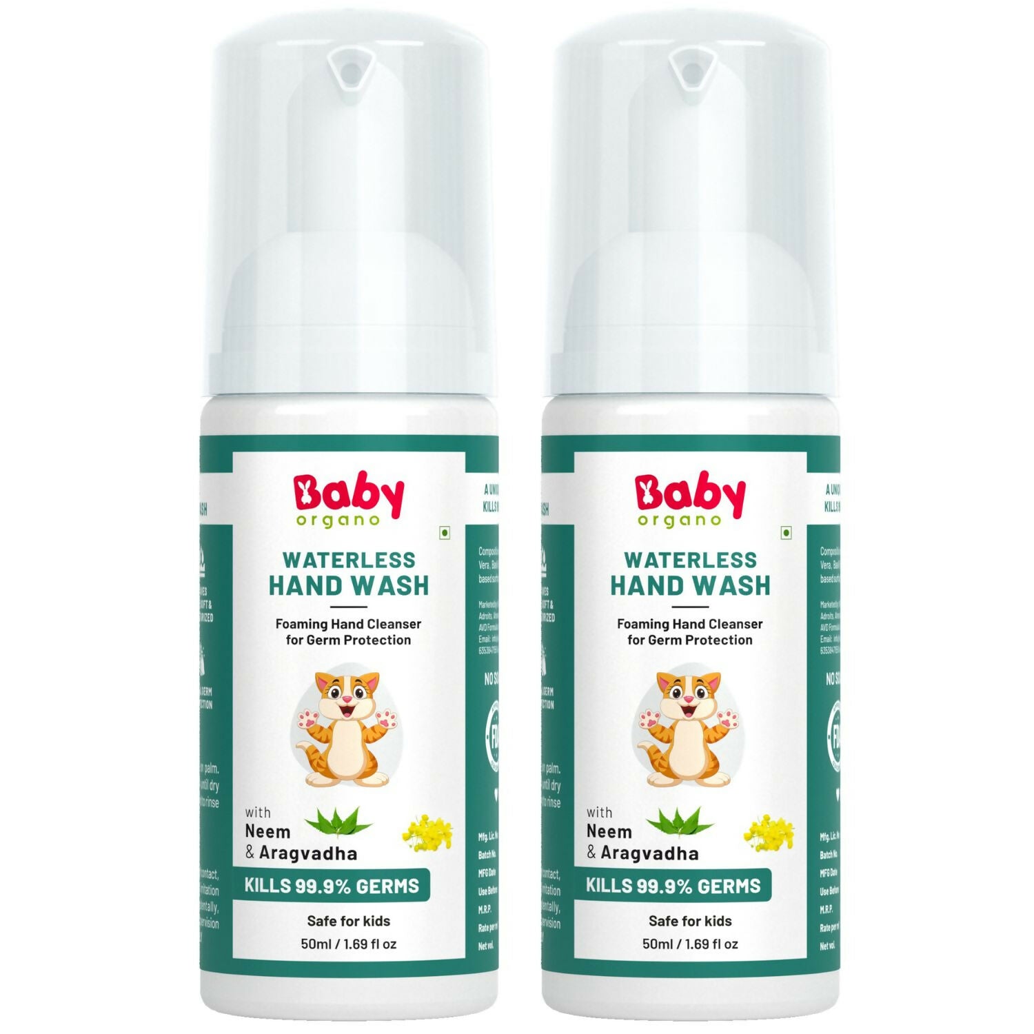 Babyorgano Non Alcoholic Foam Based Waterless Hand Wash for Kids - Distacart
