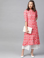 Thumbnail for Anubhutee Coral Pink & White Printed Kurta with Palazzos - Distacart