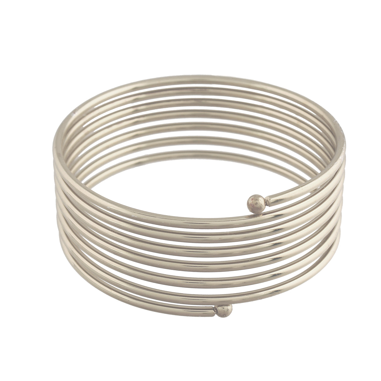 18k Rhodium Plated Spring Kada Bangles for Women - Wahe Jewels