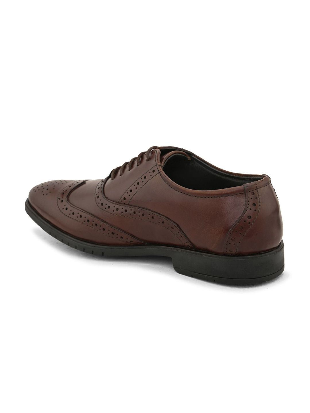 House of Pataudi Men Leather Formal Brogues Shoes