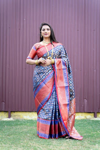 Thumbnail for Aastha Fashion Blue Woven Kanchipuram Silk Saree with Blouse - Distacart