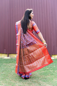 Thumbnail for Aastha Fashion Wine Woven Kanchipuram Silk Saree with Blouse - Distacart