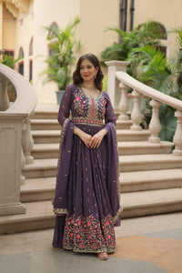 Thumbnail for Aastha Fashion Onion Faux Georgette Sequins Embroidered work Sharara Set