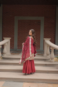 Thumbnail for Aastha Fashion Gajri Faux Georgette Sequins & thread Embroidered work Party Wear Designer Gown