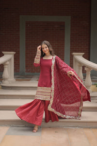 Thumbnail for Aastha Fashion Gajri Faux Georgette Sequins & thread Embroidered work Party Wear Designer Gown