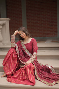 Thumbnail for Aastha Fashion Gajri Faux Georgette Sequins & thread Embroidered work Party Wear Designer Gown