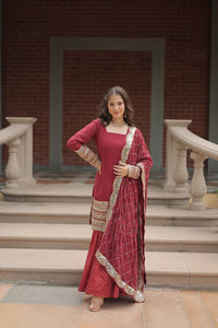 Thumbnail for Aastha Fashion Gajri Faux Georgette Sequins & thread Embroidered work Party Wear Designer Gown