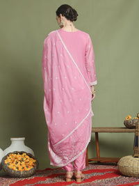 Thumbnail for Aastha Fashion Pink Organza Designer Lakhnavi Thread Work With Jari & Sequin Stitched Salwar Suit