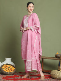 Thumbnail for Aastha Fashion Pink Organza Designer Lakhnavi Thread Work With Jari & Sequin Stitched Salwar Suit
