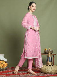 Thumbnail for Aastha Fashion Pink Organza Designer Lakhnavi Thread Work With Jari & Sequin Stitched Salwar Suit