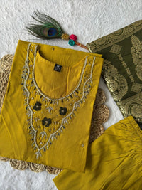 Thumbnail for Aastha Fashion Yellow Roman Silk Hand Work Festival Wear Suit