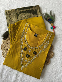 Thumbnail for Aastha Fashion Yellow Roman Silk Hand Work Festival Wear Suit