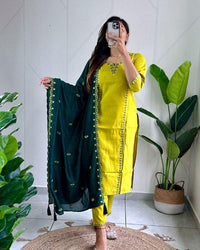 Thumbnail for Aastha Fashion Parrot Roman Silk Hand Work Festival Wear Suit