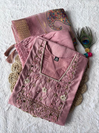Thumbnail for Aastha Fashion Light Pink Roman Silk Hand Work Festival Wear Suit