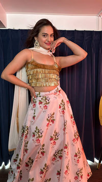 Thumbnail for Aastha Fashion White Tapeta Silk Digital Print Semi Stitched Lehenga Choli