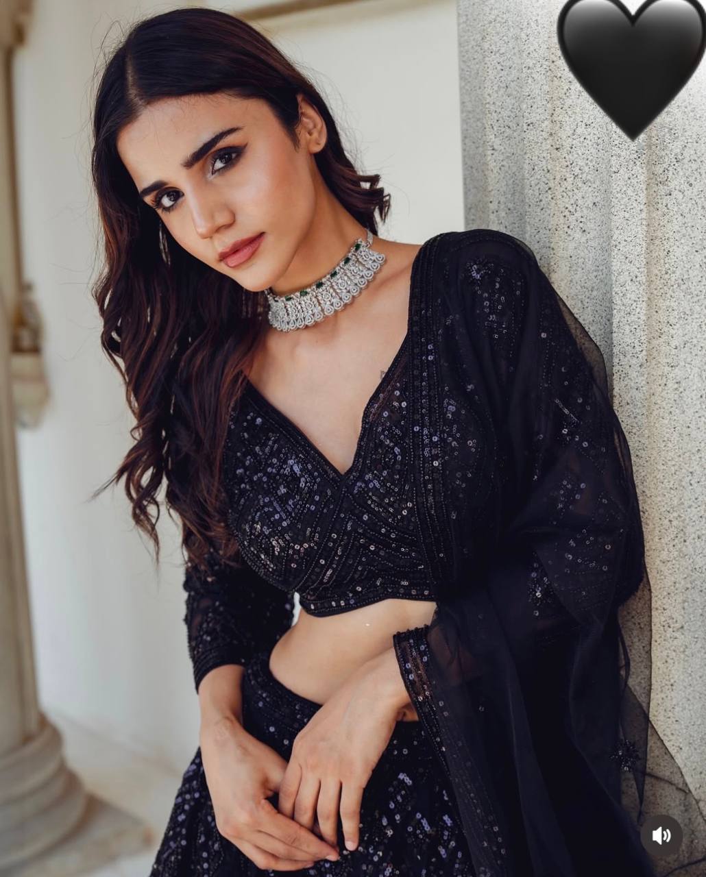 Aastha Fashion Black Georgette Sequins & Dori Work Semi Stitched Lehenga Choli