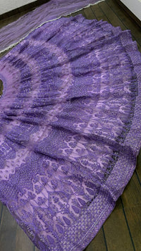 Thumbnail for Aastha Fashion Lavender Net Thread , Zari & Sequence Work Semi Stitched Lehenga Choli