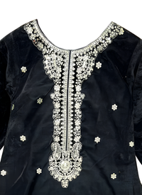 Thumbnail for Aastha Fashion Black Heavy Viscose Velvet Festival Wear Suit