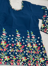 Thumbnail for Aastha Fashion Blue Heavy Faux Georgette Festival Wear Suit