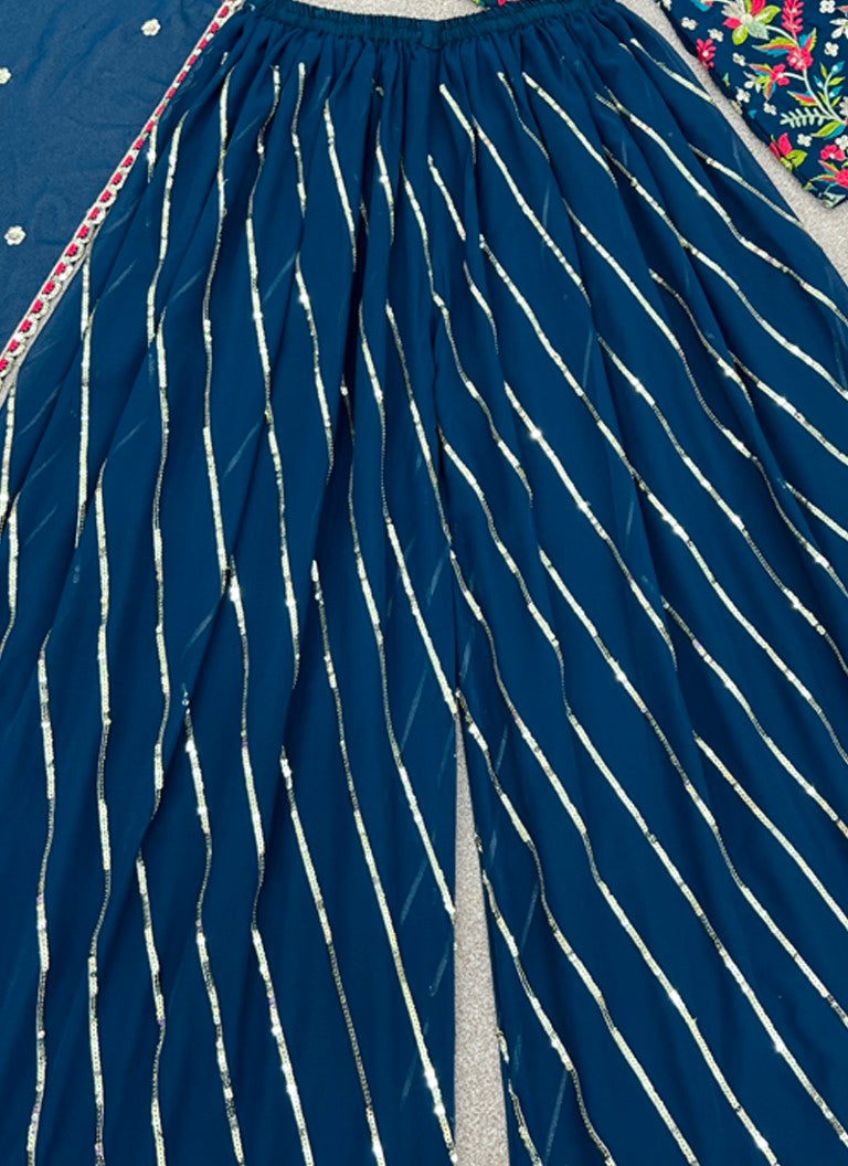 Aastha Fashion Blue Heavy Faux Georgette Festival Wear Suit