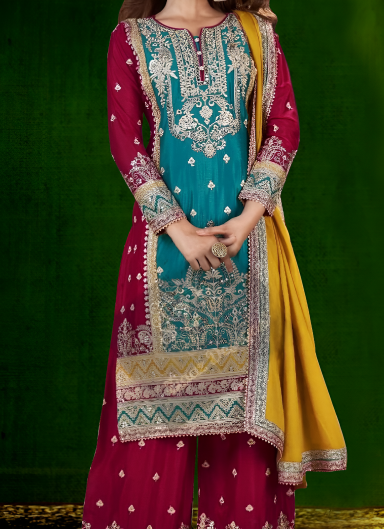 Aastha Fashion See Green Heavy Faux Georgette Festival Wear Suit