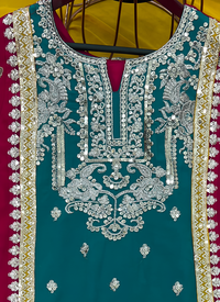 Thumbnail for Aastha Fashion See Green Heavy Faux Georgette Festival Wear Suit