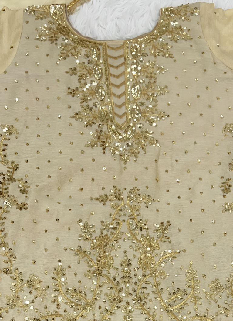 Aastha Fashion Beige Pure Heavy Chinnon Silk Lehenga Choli