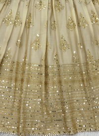 Thumbnail for Aastha Fashion Beige Pure Heavy Chinnon Silk Lehenga Choli