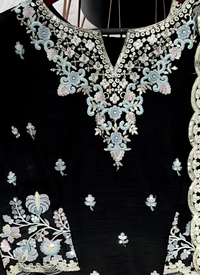 Thumbnail for Aastha Fashion Black Heavy Chinon Silk Festival Wear Suit