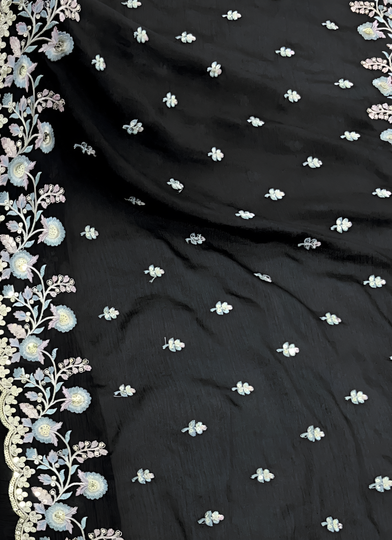 Aastha Fashion Black Heavy Chinon Silk Festival Wear Suit
