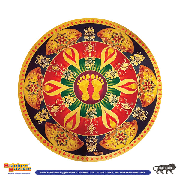 Stickerbazaar Micro Golden Embossing Rangoli Stickers