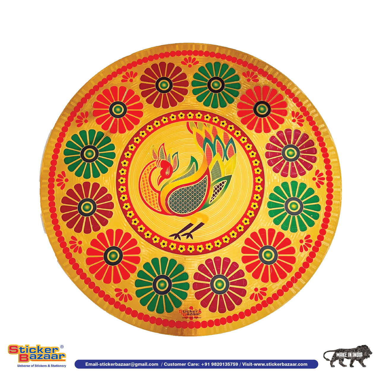 Stickerbazaar Micro Golden Embossing Rangoli Stickers