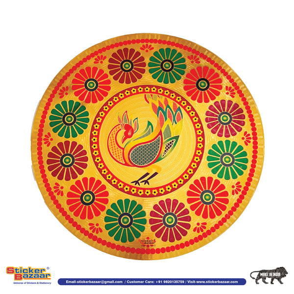Stickerbazaar Micro Golden Embossing Rangoli Stickers