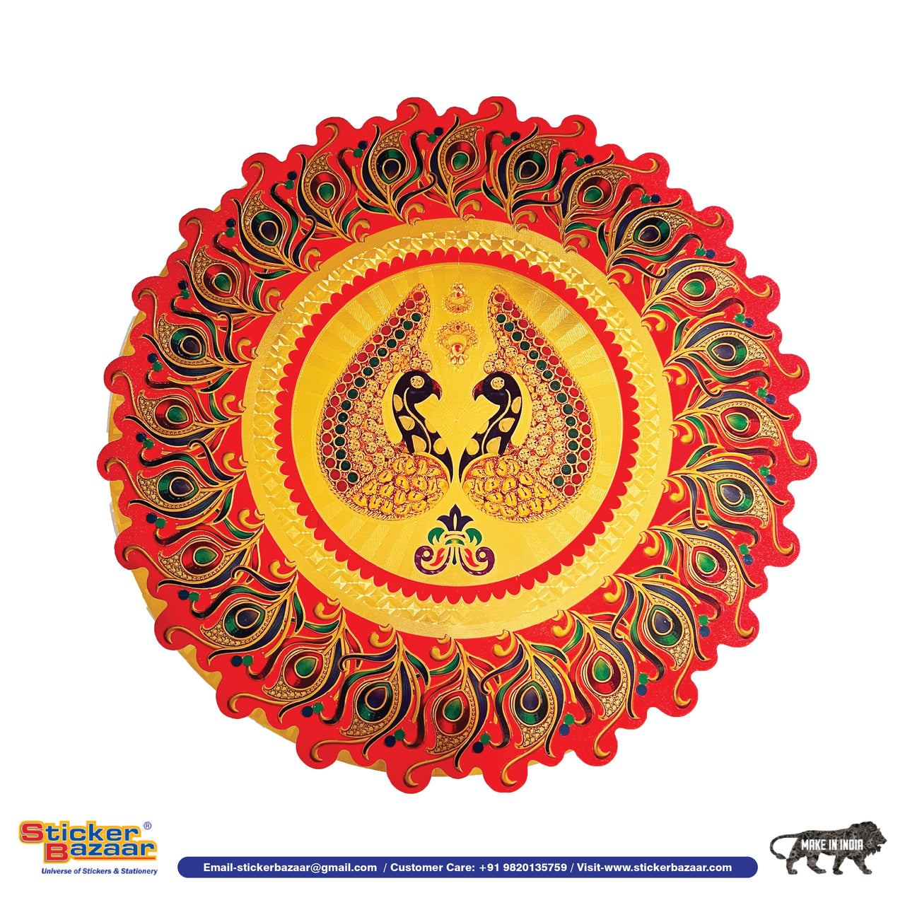 Stickerbazaar Micro Golden Embossing Rangoli Stickers
