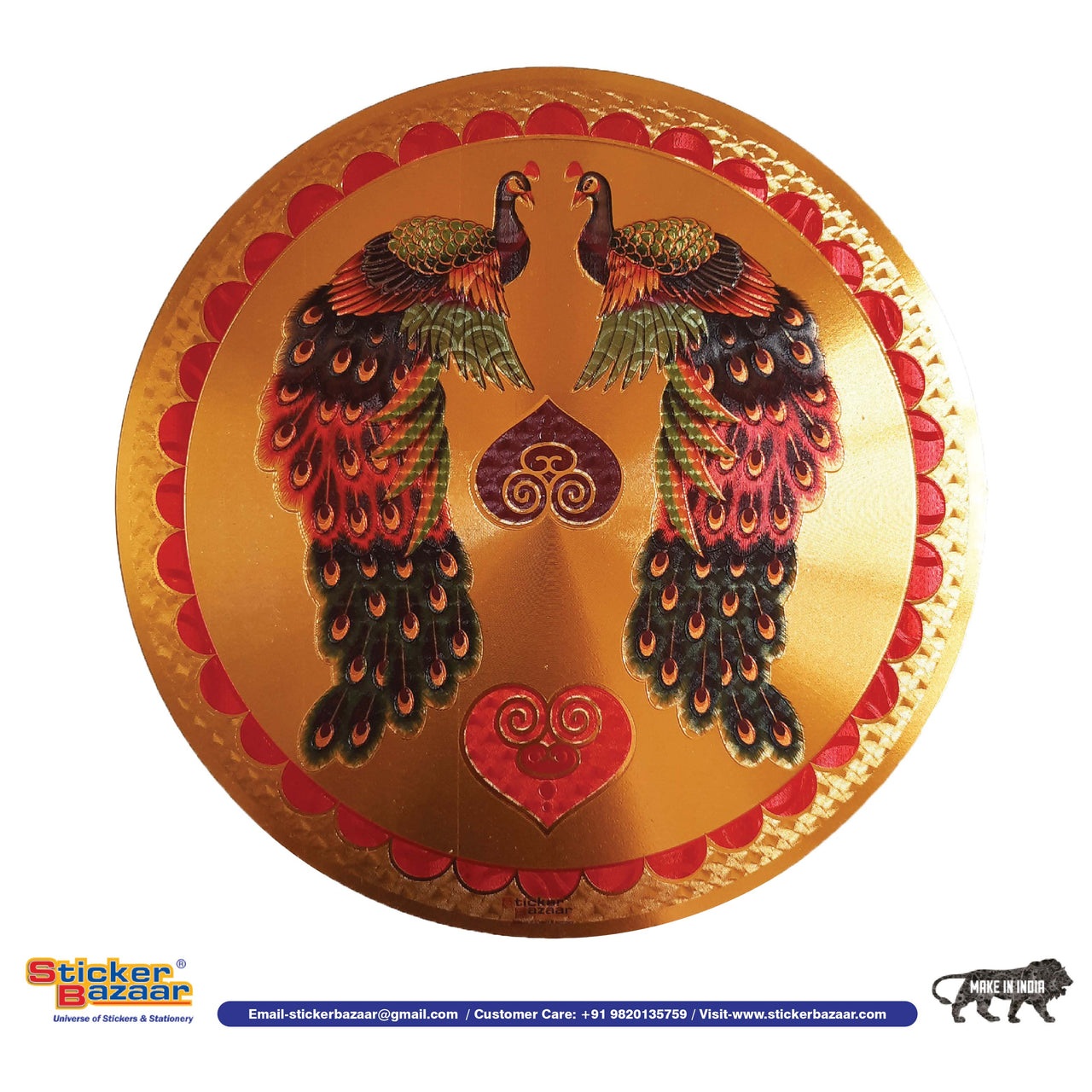 Stickerbazaar Micro Golden Embossing Rangoli Stickers