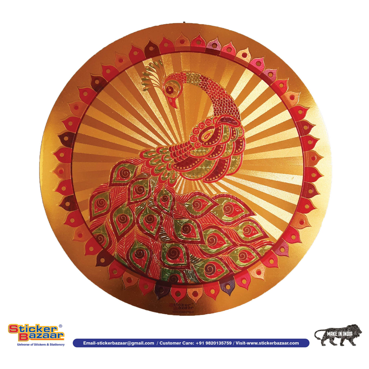 Stickerbazaar Micro Golden Embossing Rangoli Stickers