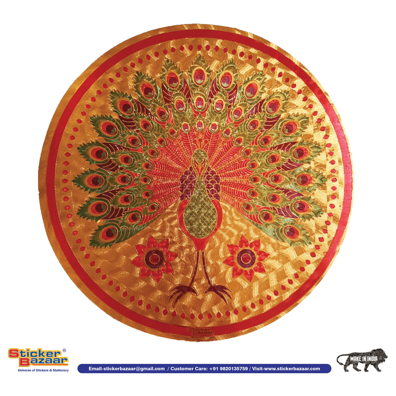Stickerbazaar Micro Golden Embossing Rangoli Stickers