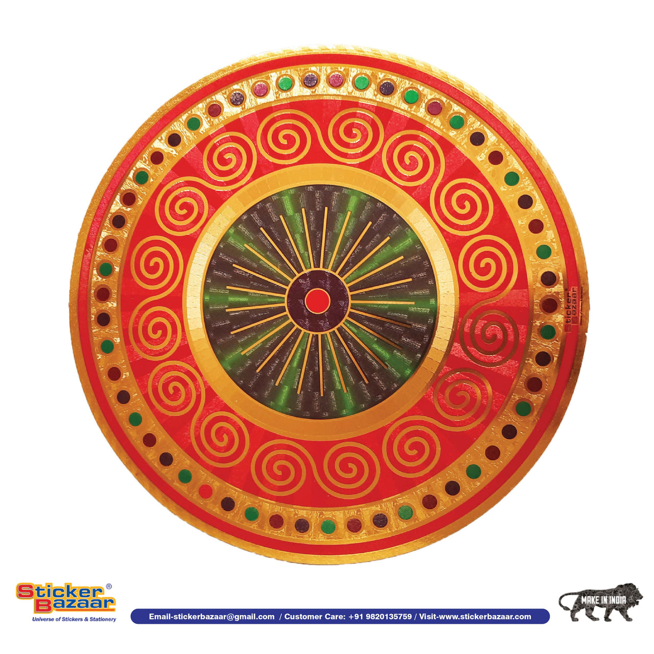Stickerbazaar Micro Golden Embossing Rangoli Stickers