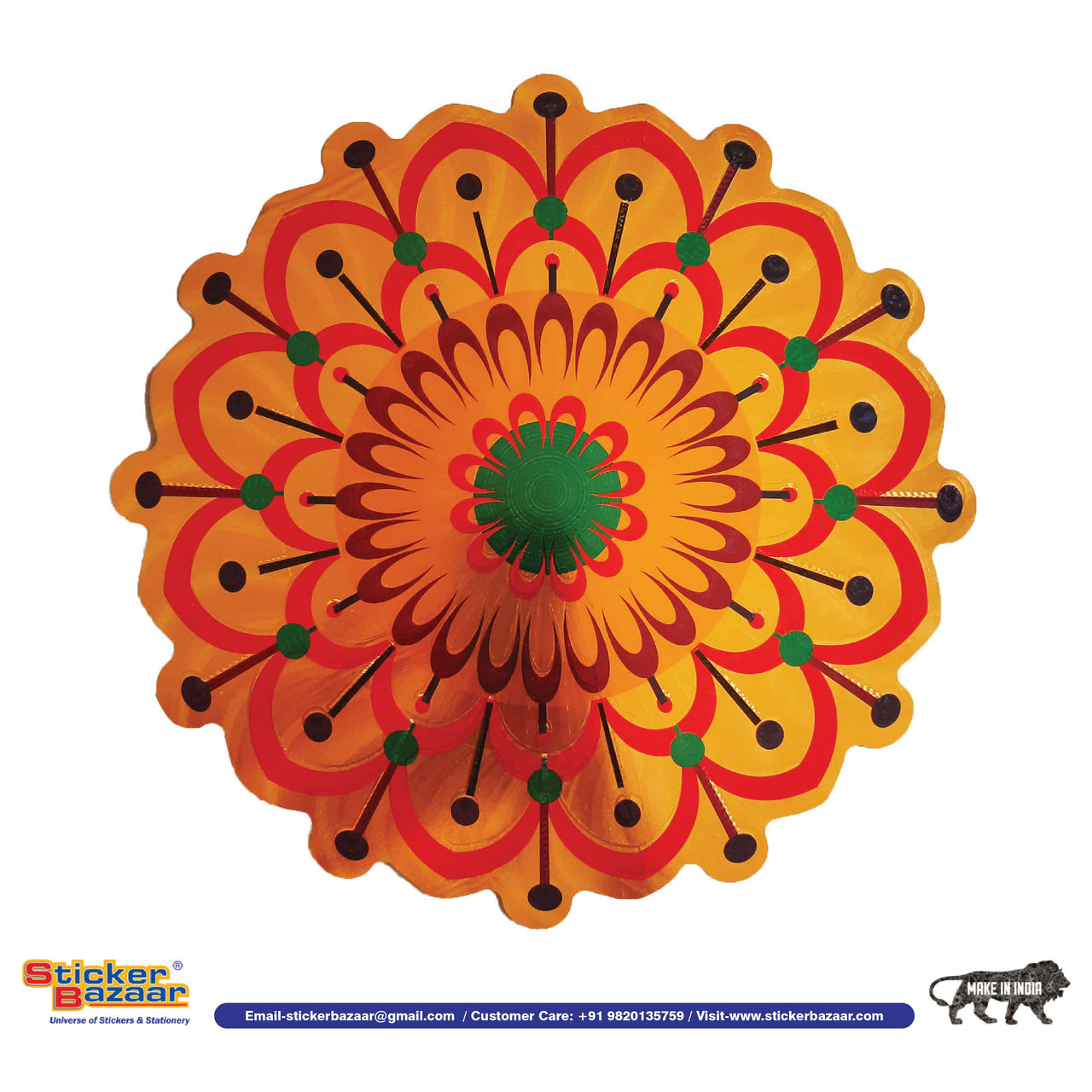 Stickerbazaar Micro Golden Embossing Rangoli Stickers
