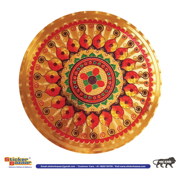 Stickerbazaar Micro Golden Embossing Rangoli Stickers