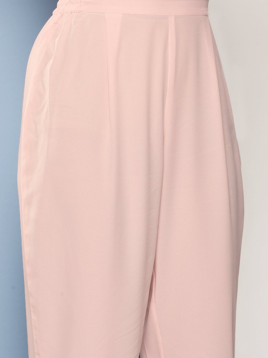 Ahalyaa Women Solid Crepe Co-Ords With Shrug - Distacart