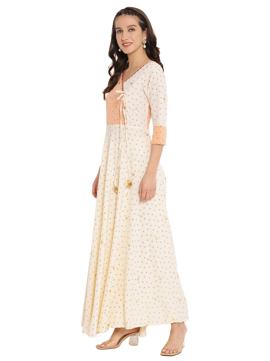 Ahalyaa Angrakha Printed Long Kurta
