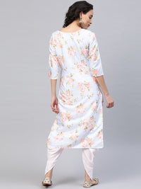 Thumbnail for Ahalyaa Poly Silk Digital Print Kurta With Dhoti Pant