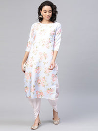 Thumbnail for Ahalyaa Poly Silk Digital Print Kurta With Dhoti Pant