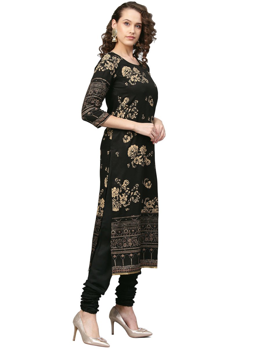 Ahalyaa Black Printed Kurta Set For Women's