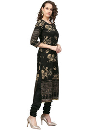Thumbnail for Ahalyaa Black Printed Kurta Set For Women's