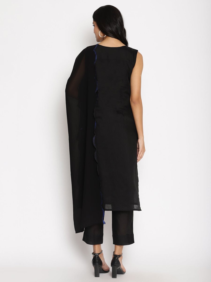 Ahalyaa Chanderi Kurta Pant With Dupatta Set